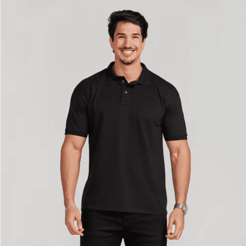 Camiseta Polo Masculina Piquet Algodão Slim Manga Curta