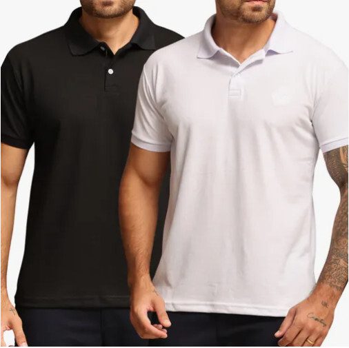Kit 2 Camisa Polo Piquet Masculina Casual Premium
